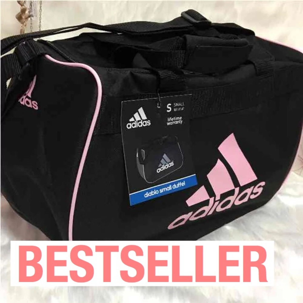 ADIDAS Duffel Black/ Gala Pink Women's Duffel Bag